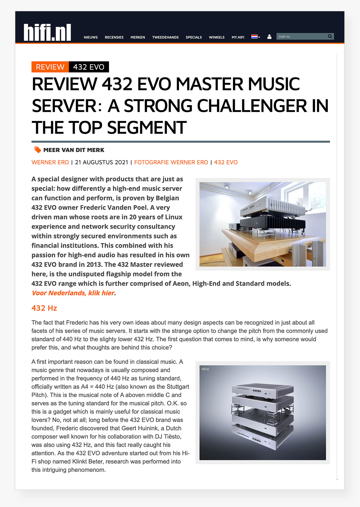 432 EVO 2022 reviews - 432 EVO Music Servers